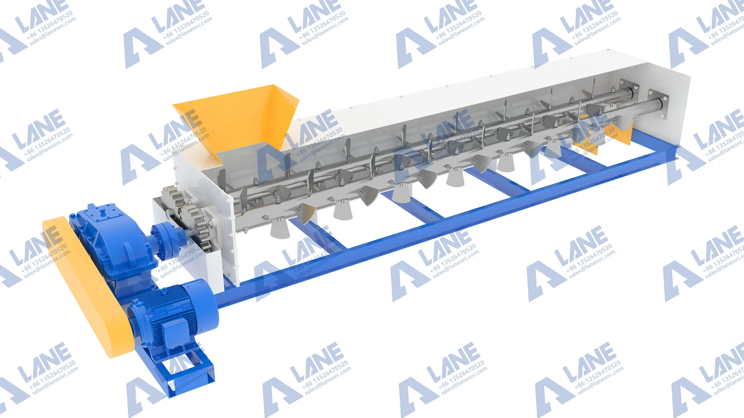 Misturador de Duplo Eixo com Pás
