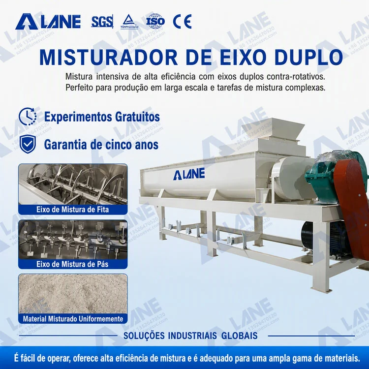 Misturador de Duplo Eixo com Pás